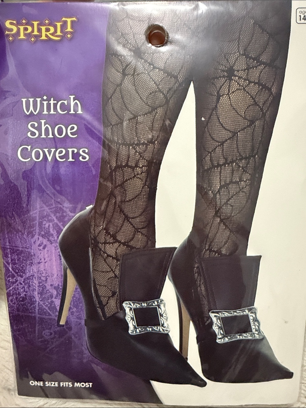 Spirit Black Witch Shoe Covers with Silver Buckle